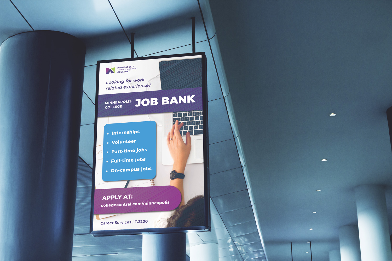 Job Bank screen advert mockup