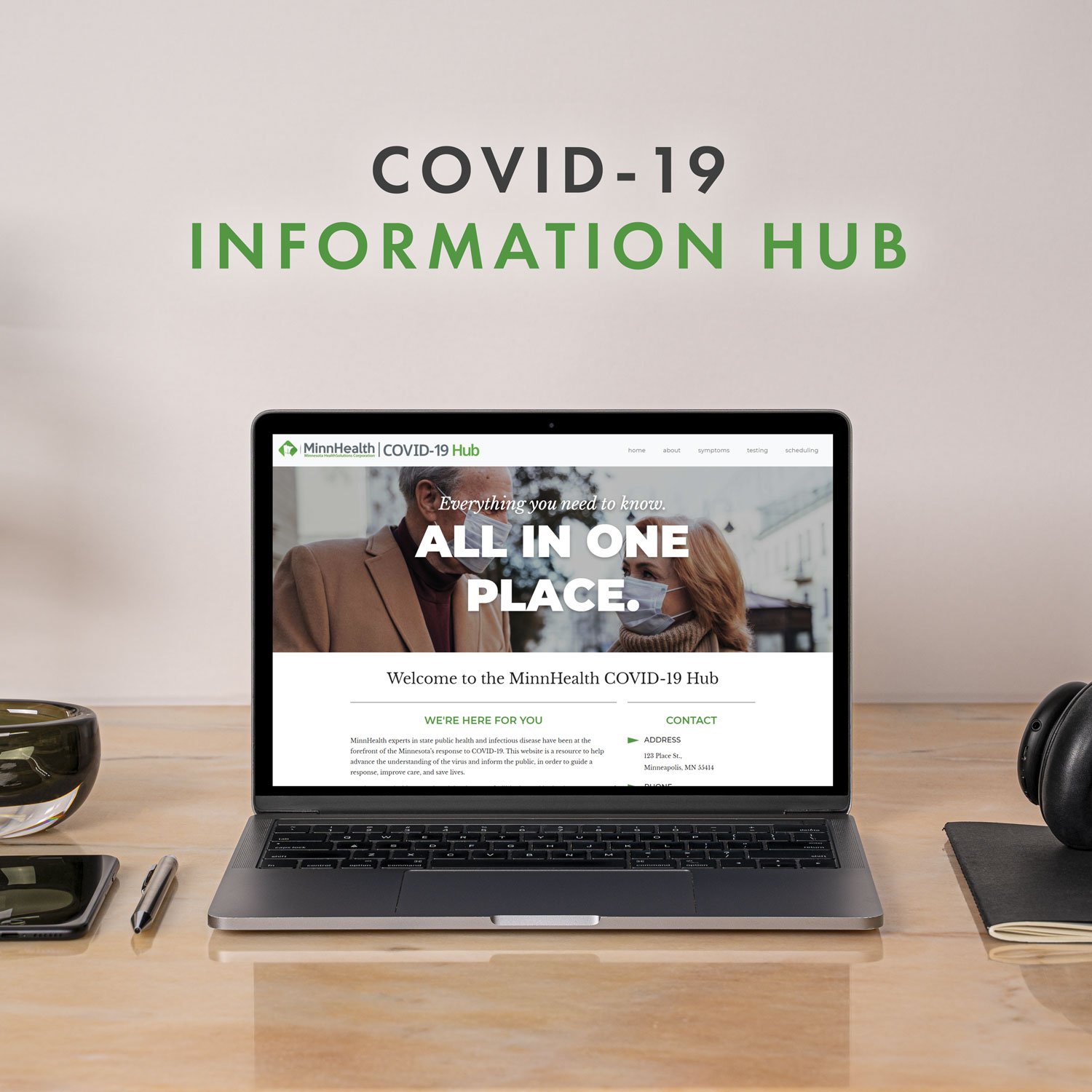 COVID-19 Hub mockup
